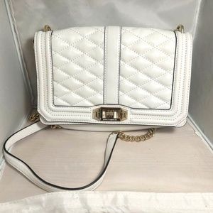 Rebecca Minkoff quilted Love purse in white leather